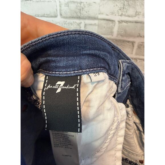 7 For All Mankind Mid Rise Dark Wash Cotton/Elastane Jeans Women's 29 - Picture 5 of 6